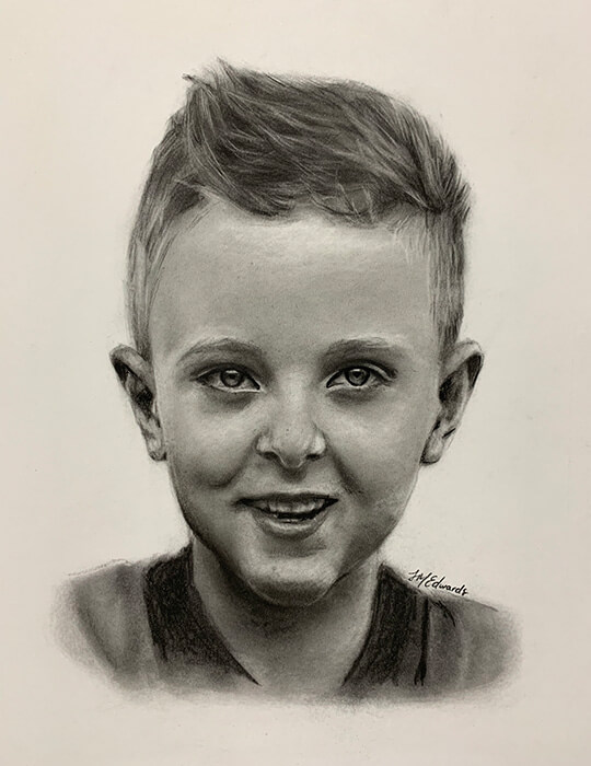 pencil portrait drawing of childe