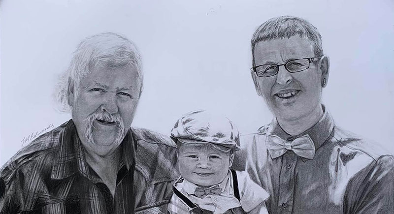 family portrait custom drawn
