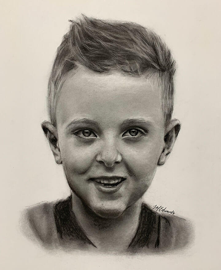 potrait drawing of young boy