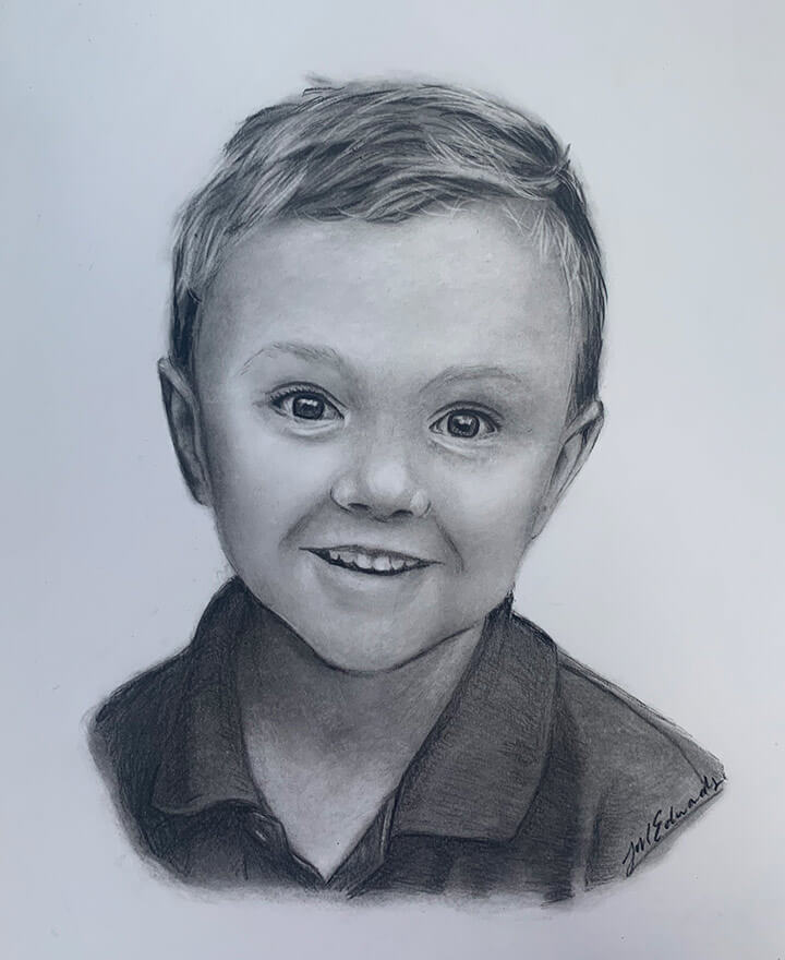 drawn portrait of child